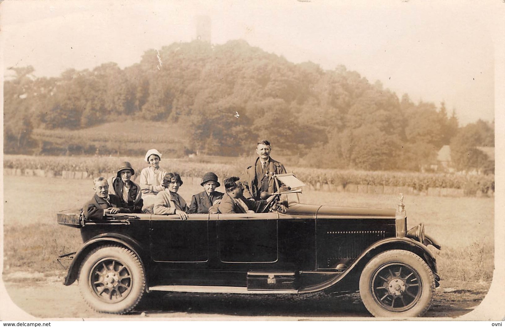 21 - CPA Photo MONTBARD La Tour Buffon (ancienne Voiture Avec Touristes) RARE - Montbard