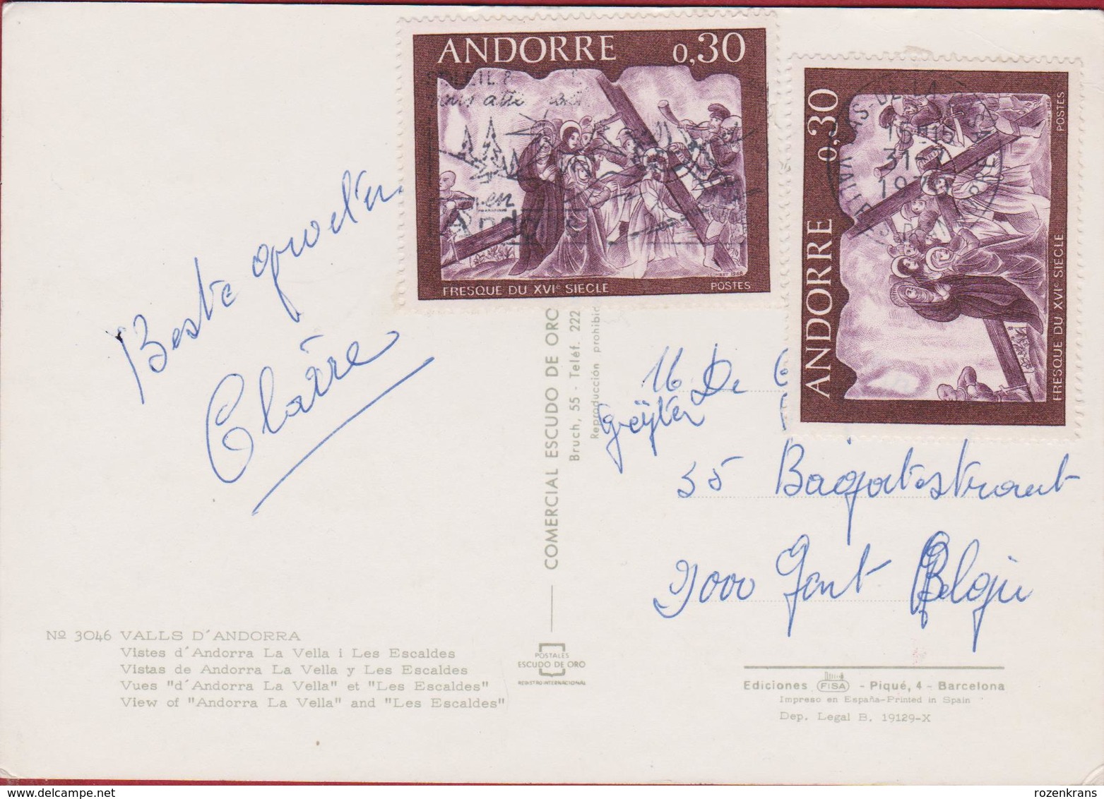 Andorre Andorra 1979 Valls D' Andorra - Lettres & Documents