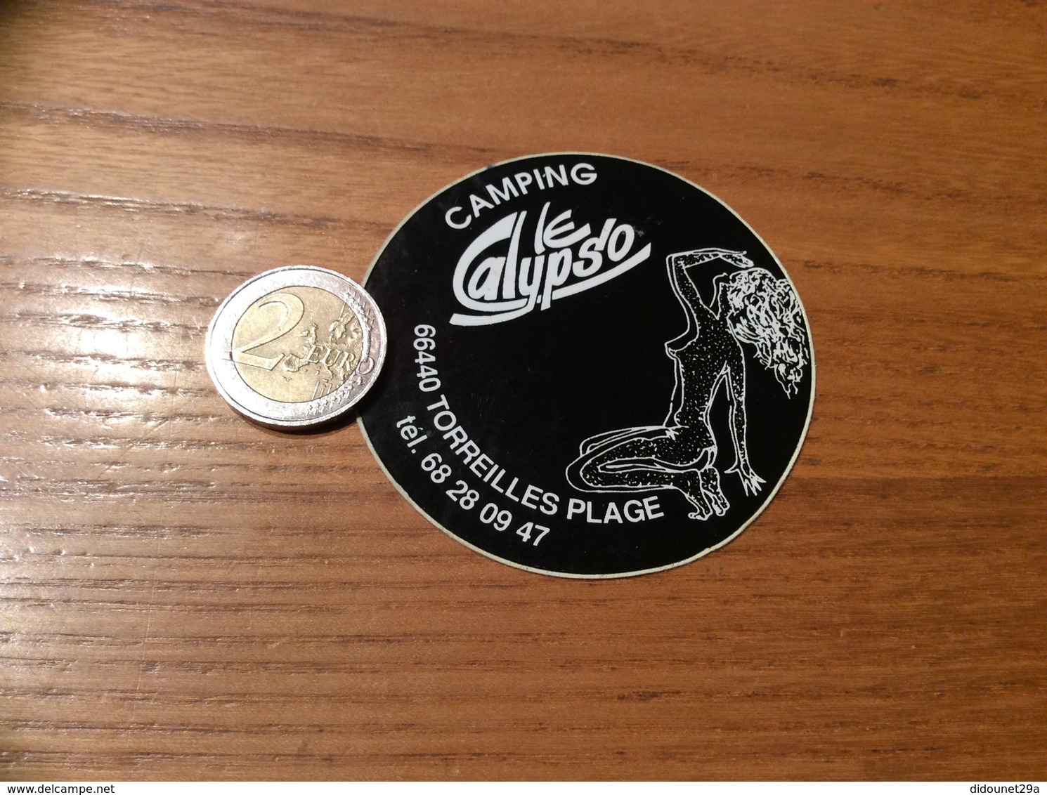 Autocollant, Sticker « CAMPING LE CALYPSO - TOREILLES PLAGE (66) » (femme Nue, Sexy) - Stickers