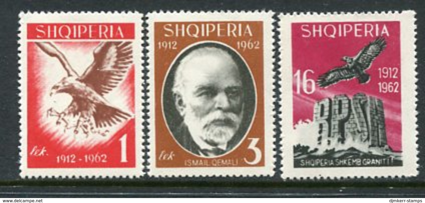 ALBANIA 1962 50th Anniversary Of Independence Perforated MNH / **.  Michel 709-11 - Albanien