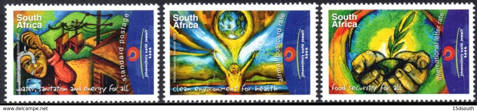 South Africa - 2002 World Summit (2nd Issue) Set (**) # SG 1386-1388 , Mi 1450-1452 - Unused Stamps