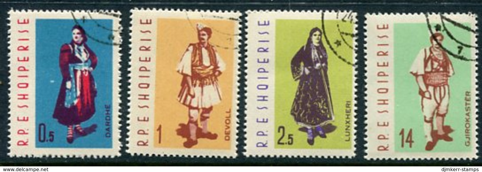 ALBANIA 1962 Traditional Costumes Perforated Set Used.  Michel 695-98A - Albanie