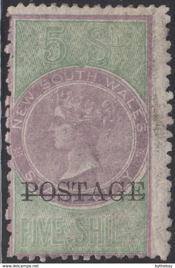 New South Wales 1885-86 MH Sc 72 5sh Victoria Perf 12 X 10 - Mint Stamps