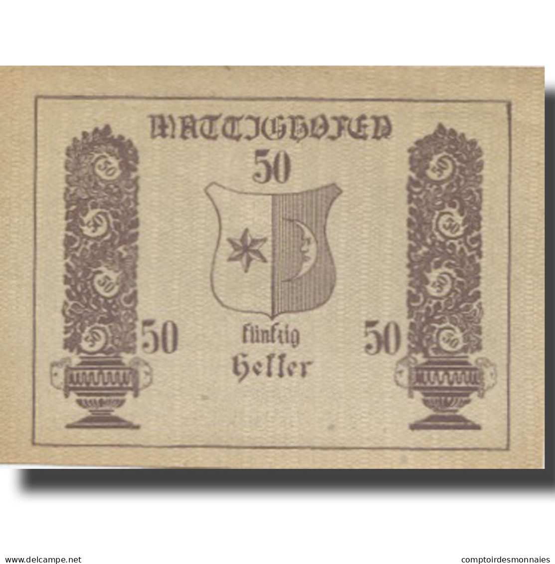 Billet, Autriche, Mattighofen, 50 Heller, Eglise 1920-12-31, SPL Mehl:FS 594b - Oesterreich