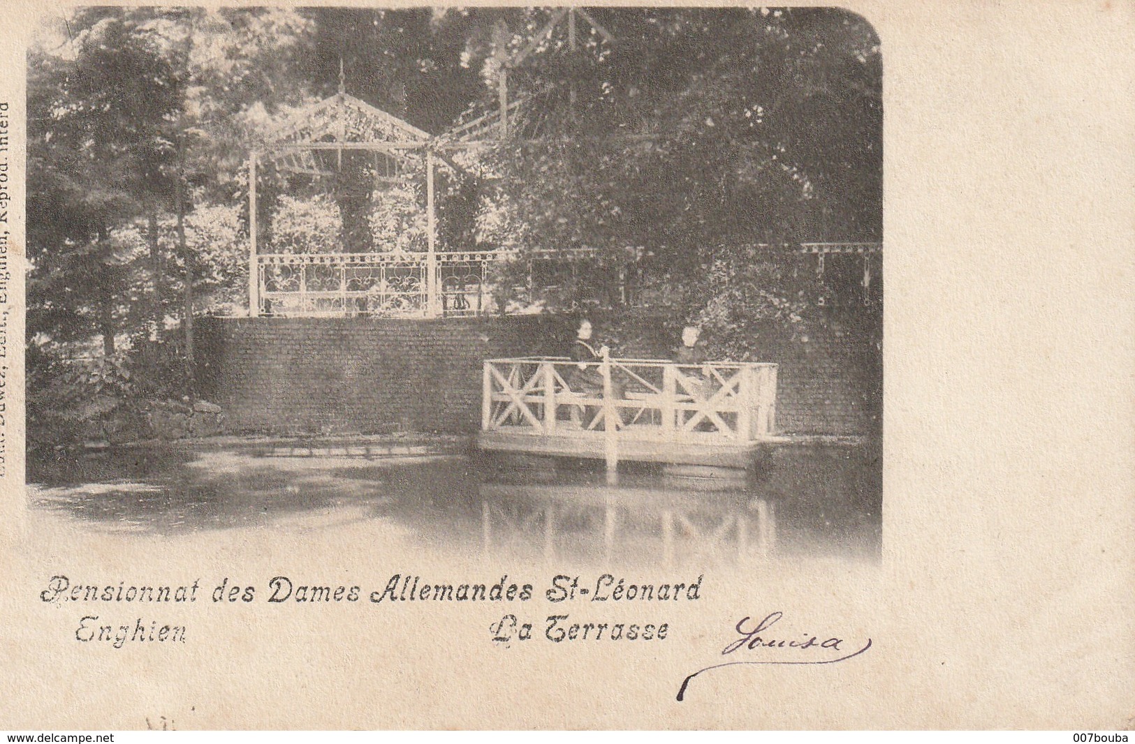 ENGHIEN - Pensionnat Des Dames Allemandes St Léonard / La Terrasse / Edit. DUWEZ / Voyagée 1902 - Enghien - Edingen