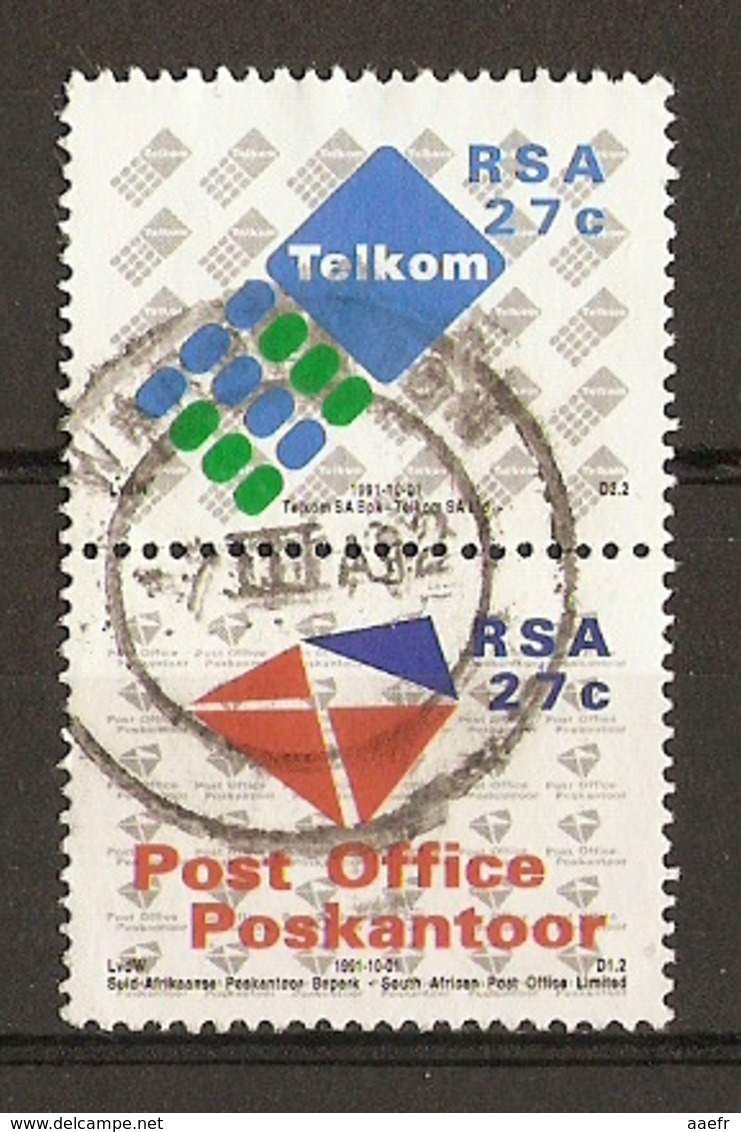 Afrique Du Sud 1991 - Poste - Telkom - Série Complète° Se Tenant En Paire Verticale -  SC 808/9 - Cachet Central - Other & Unclassified