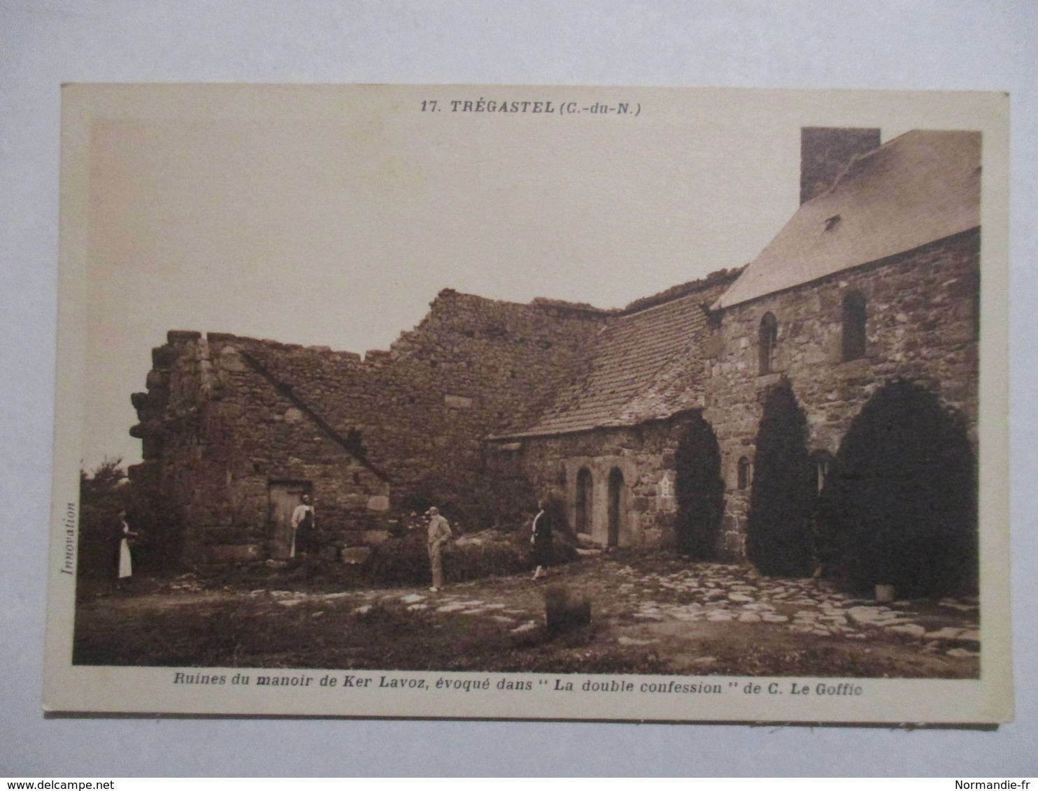 RARE CPA CÔTES D'ARMOR 22 TRÉGASTEL RUINES DU MANOIR DE KER LAVOZ ÉVOQUÉ DANS LA DOUBLE CONFESSION DE C. LE GOFFIC TBE - Trégastel