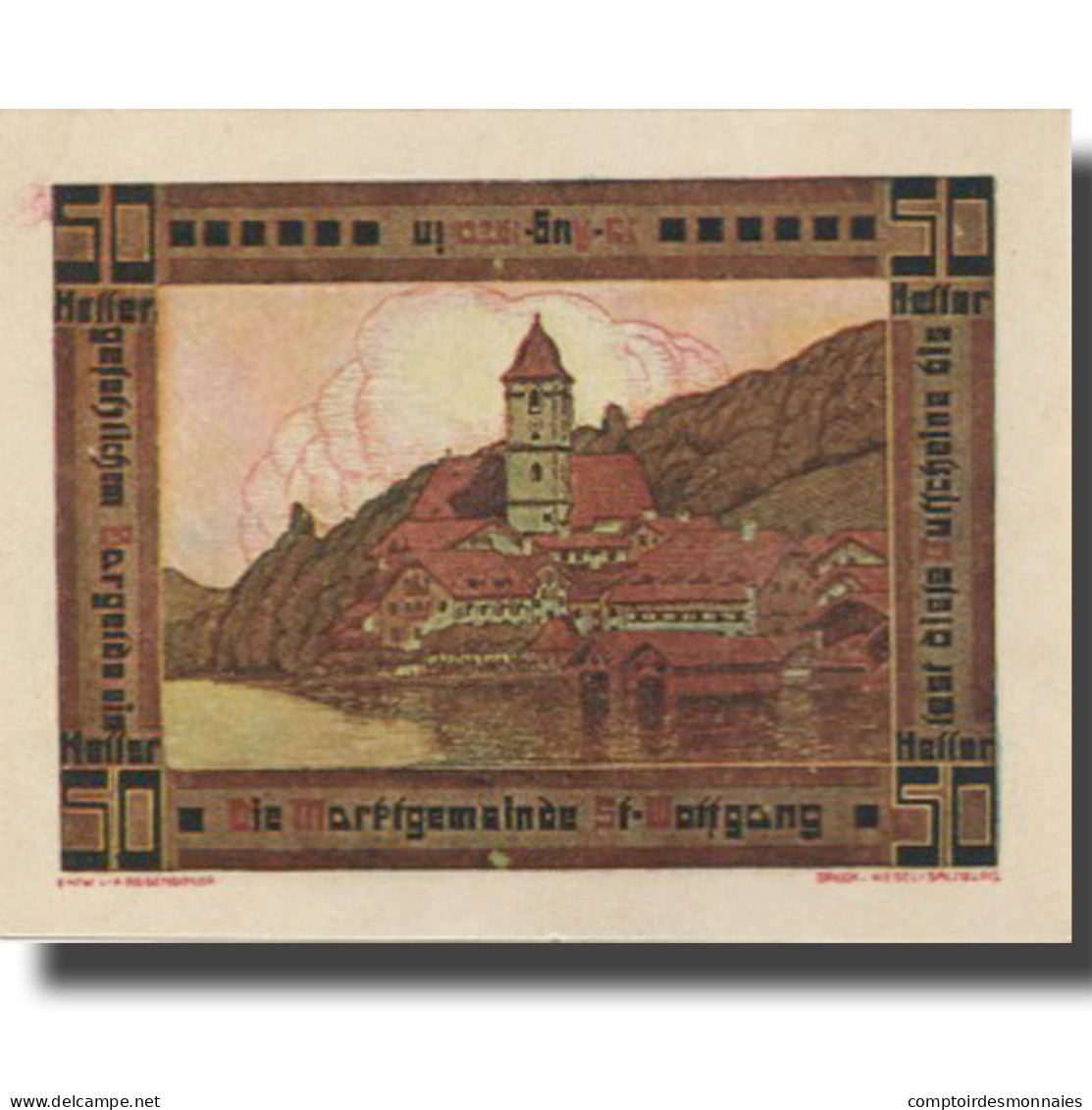 Billet, Autriche, St Wolfgang, 50 Heller, Château, 1920 SPL Mehl:FS 947a - Oesterreich