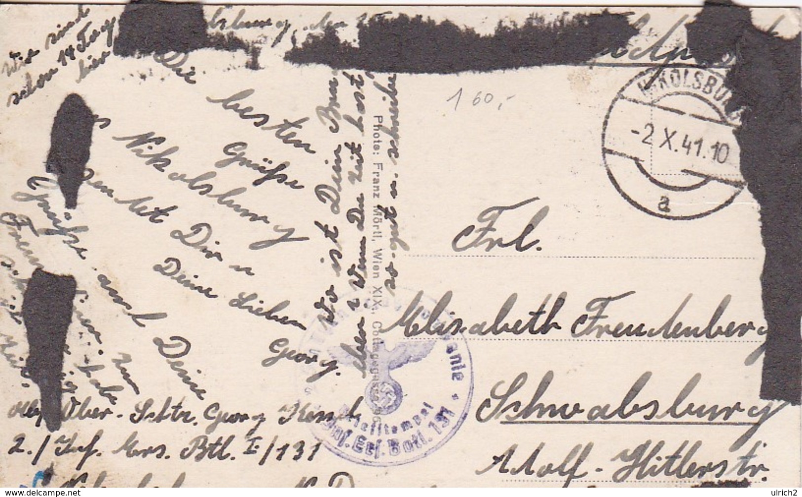 AK Nikolsburg - Niederdonau - Feldpost 1941 (46746) - Sudeten