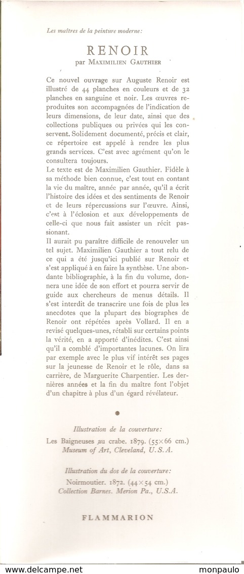 Culture. Arts. Peintre. Renoir Par Maximilien Gauthier. Flammarion. - Art