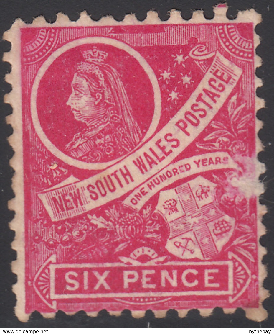 New South Wales 1888-89 MH Sc 80 6p Victoria, Coat Of Arms Perf 11 X 12 Variety - Ongebruikt