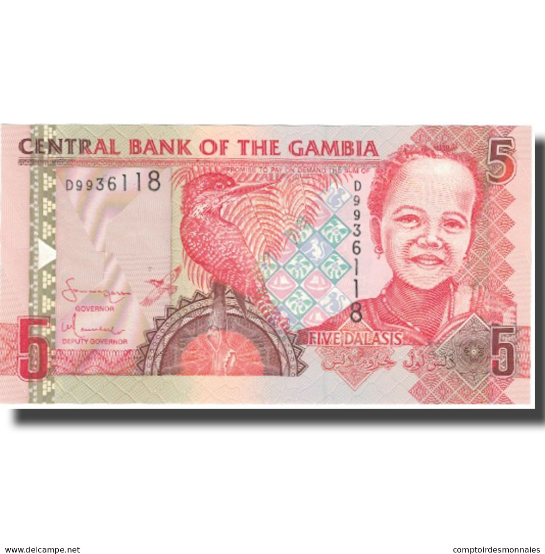 Billet, The Gambia, 5 Dalasis, Undated (2001), KM:20b, SPL+ - Gambie