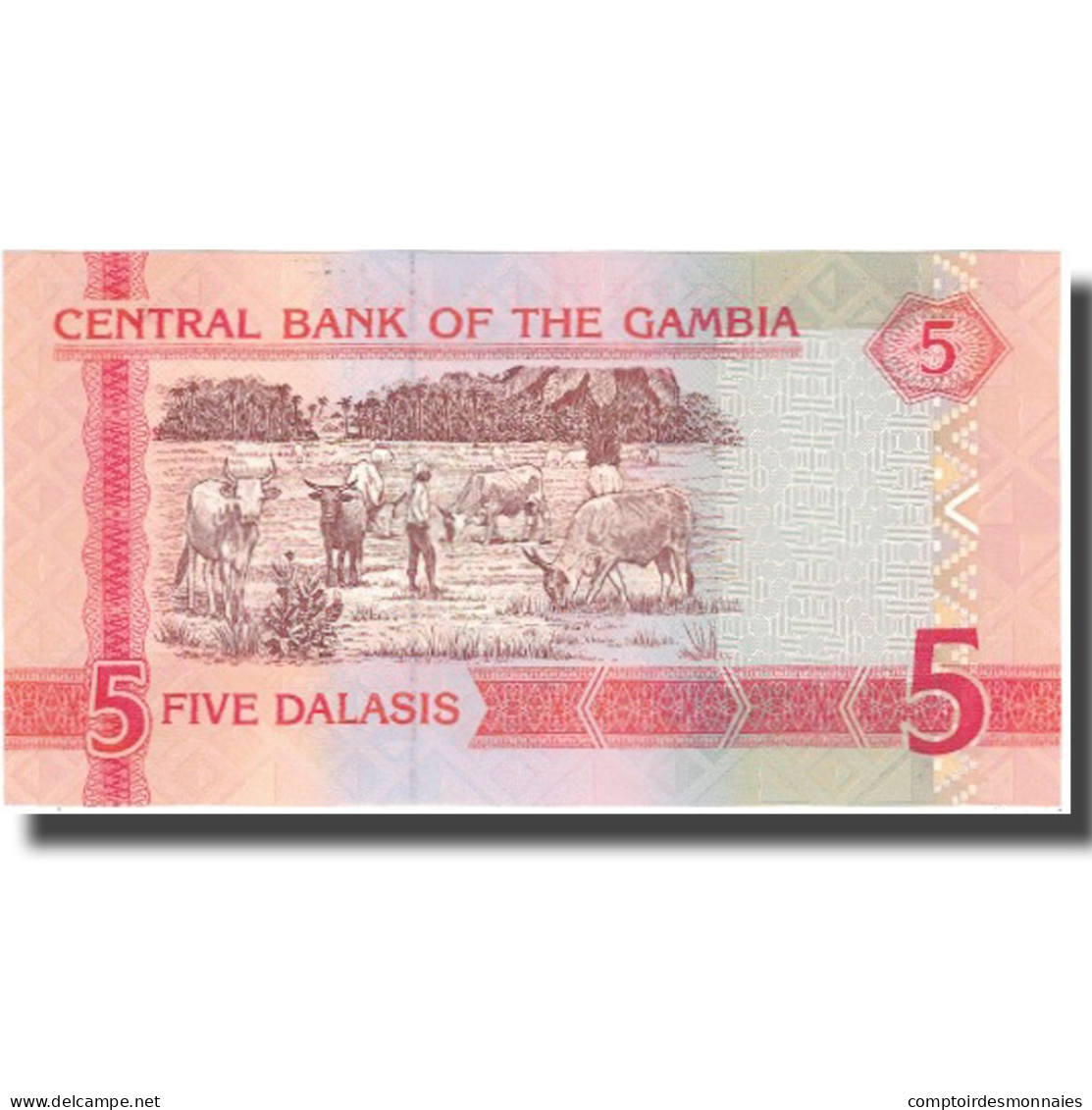 Billet, The Gambia, 5 Dalasis, Undated (2001), KM:20b, SPL+ - Gambie