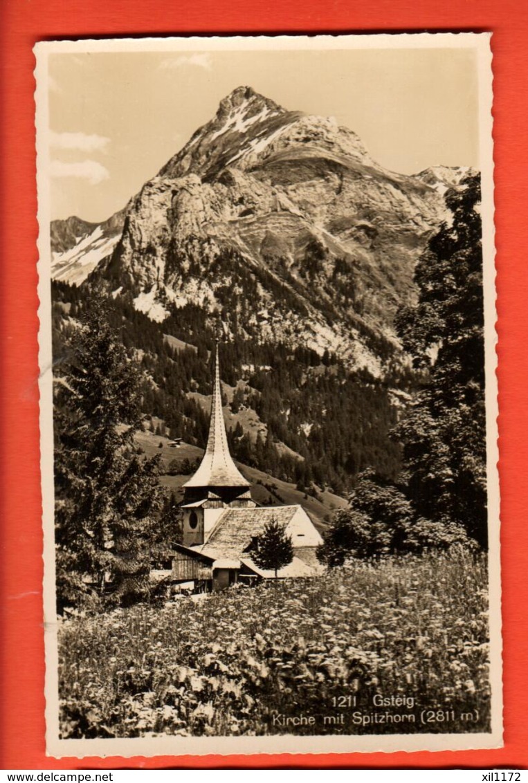 PCL-37 Gsteig  Kirche Mit Spitzhorn . Visa BRB 1939, Nicht. Gelaufen - Gsteig Bei Gstaad