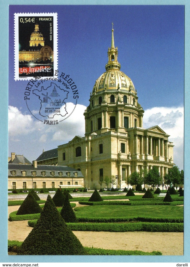 Carte Maximum 2006 - Portrait Des Régions - Les Invalides à Paris - YT 3946 - Paris - 2000-2009