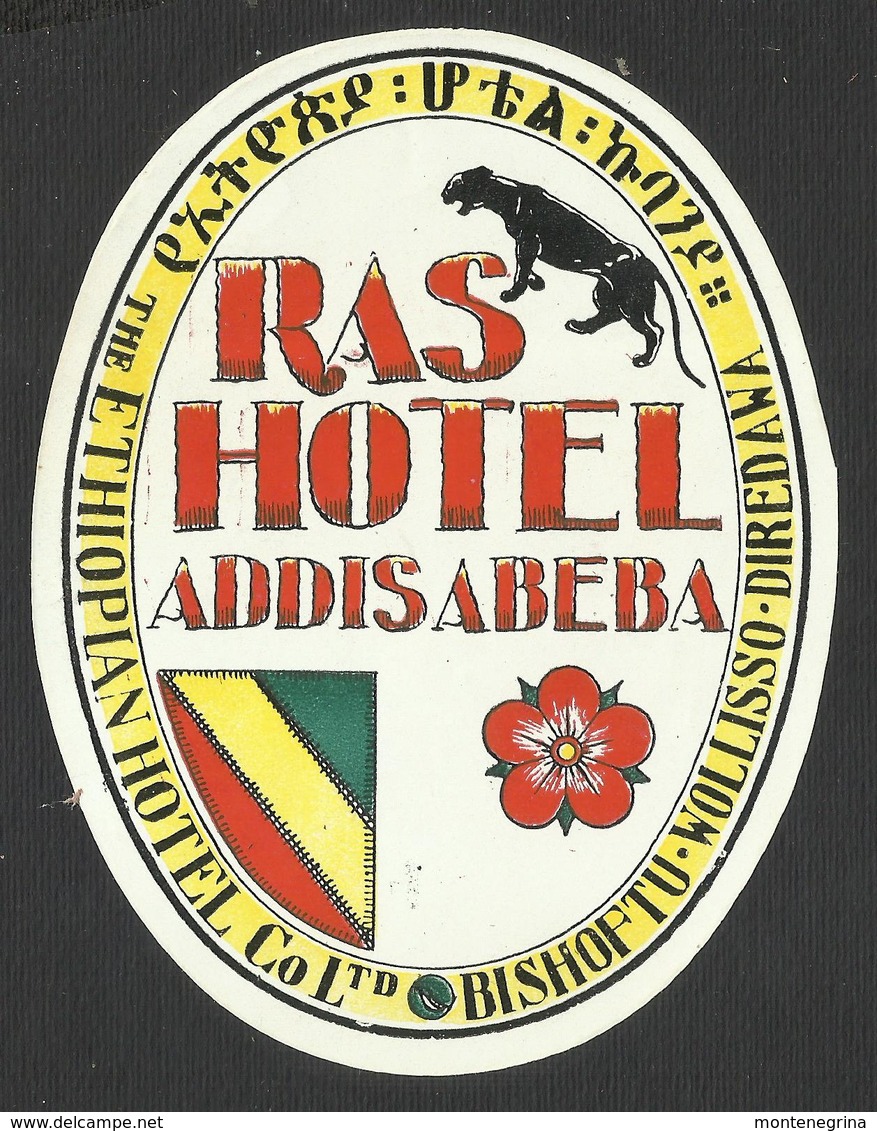 ETHIOPIA ADDISABEBA Hotel RAS Luggage Label - 9,5 X 12,5 Cm (see Sales Conditions) - Hotel Labels