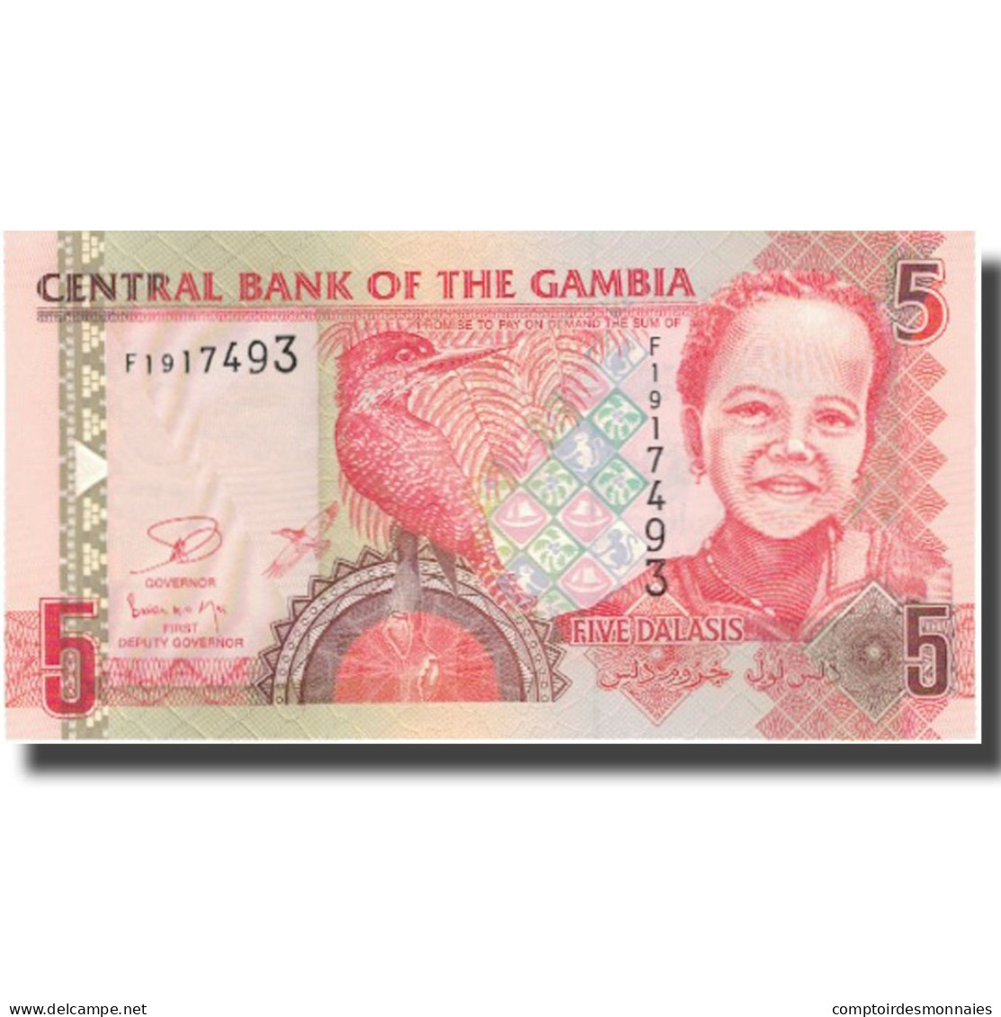 Billet, The Gambia, 5 Dalasis, Undated (2001), KM:20c, SPL+ - Gambia