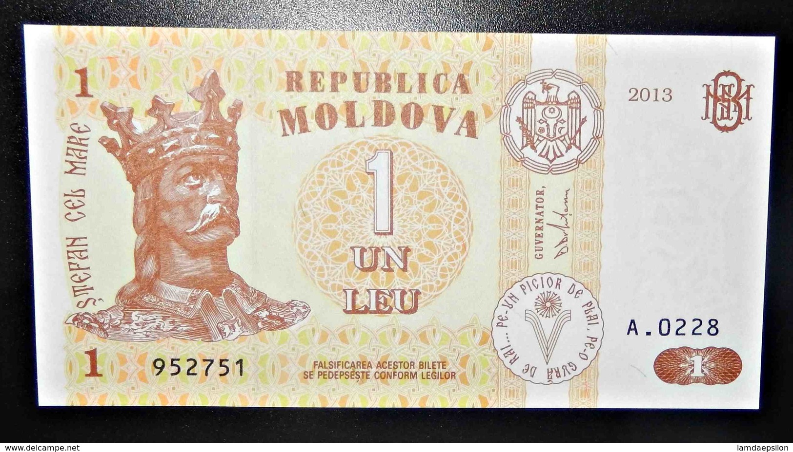 A1 BILLETS DU MONDE WORLD BANKNOTES MOLDAVIA UN LEU - Other & Unclassified