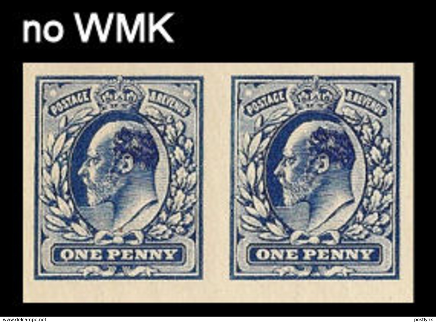 GREAT BRITAIN 1913 Edward IMPERF NoWMK PAIR Printer's Sample Trial [PRINT:1000] - Essais & Réimpressions