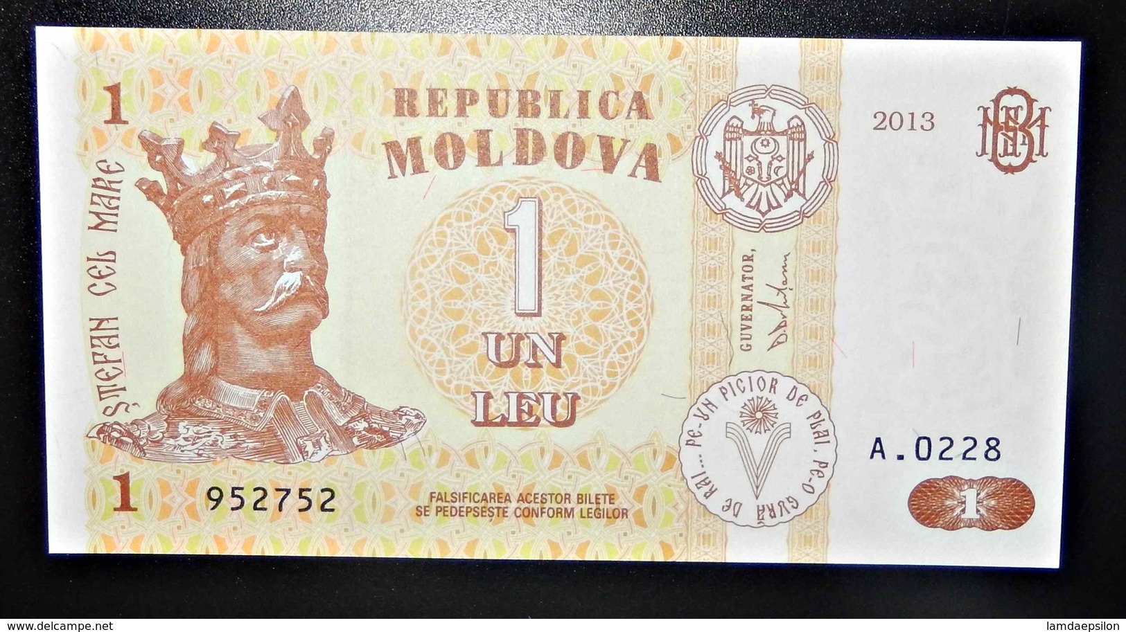 A1 BILLETS DU MONDE WORLD BANKNOTES MOLDAVIA UN LEU - Otros & Sin Clasificación