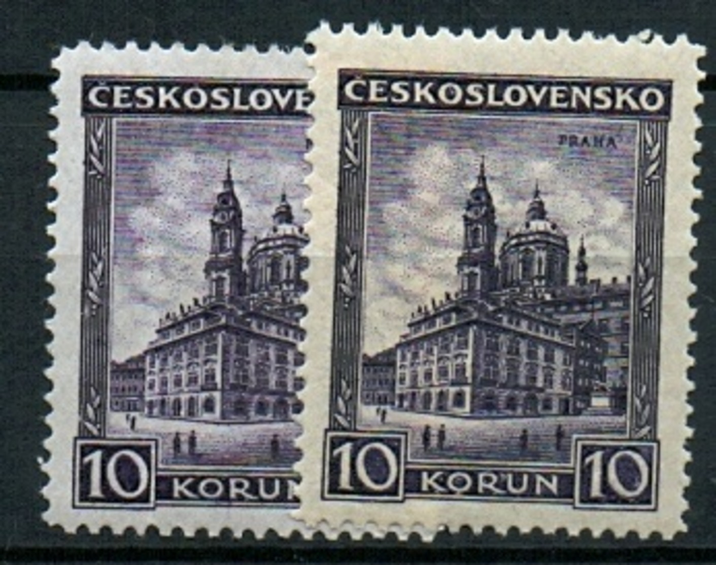 1929 Czechoslovakia Mi 294 A+b ** MNH - Unused Stamps