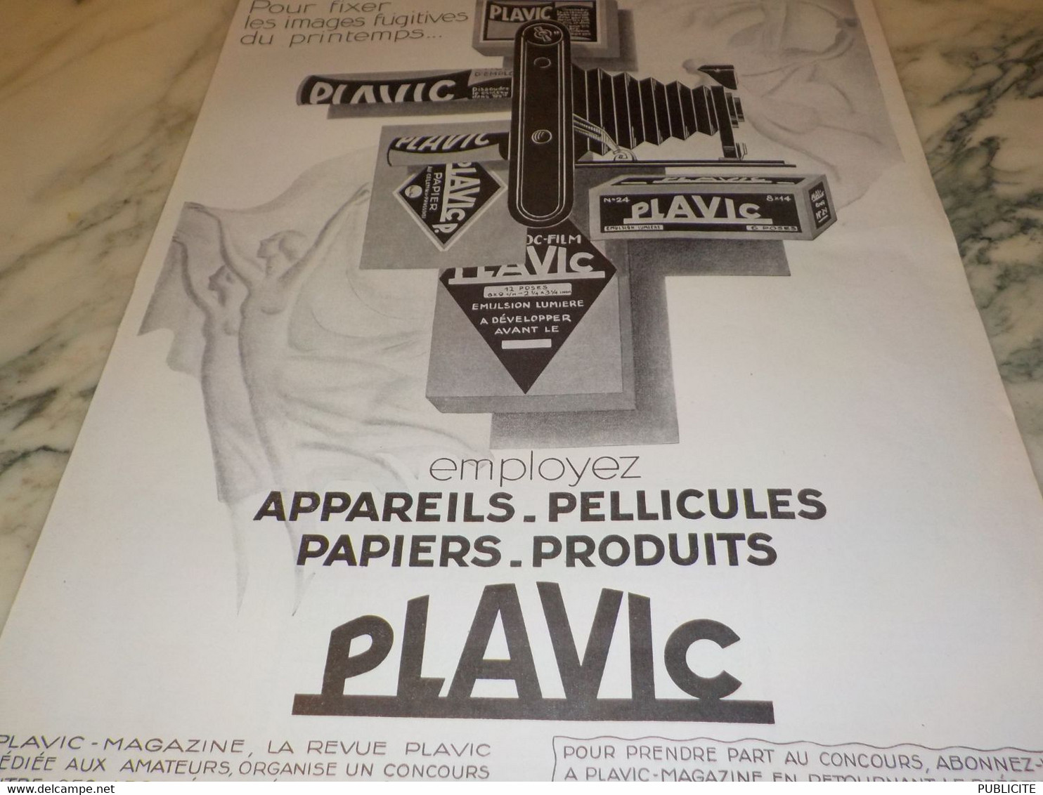 ANCIENNE PUBLICITE APPAREILS PELLICULES PLAVIC   1927 - Altri & Non Classificati