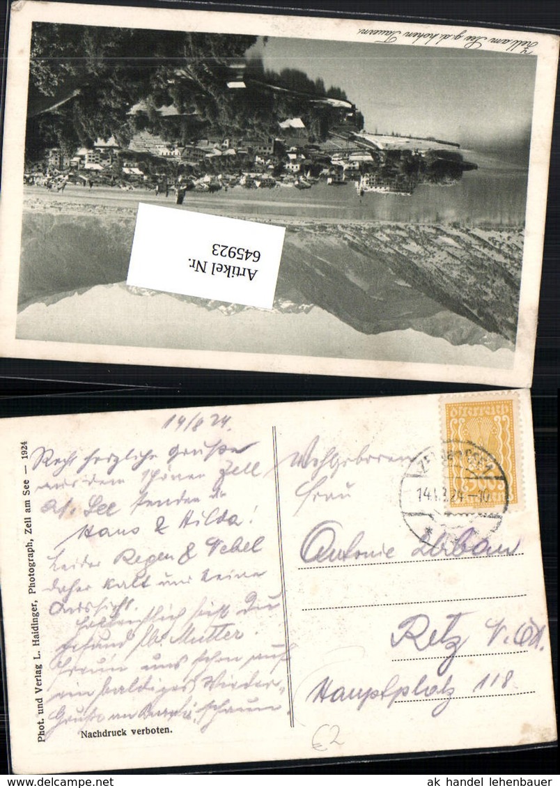 645923,Stempel Zell Am See N. Retz 1924 - Ohne Zuordnung