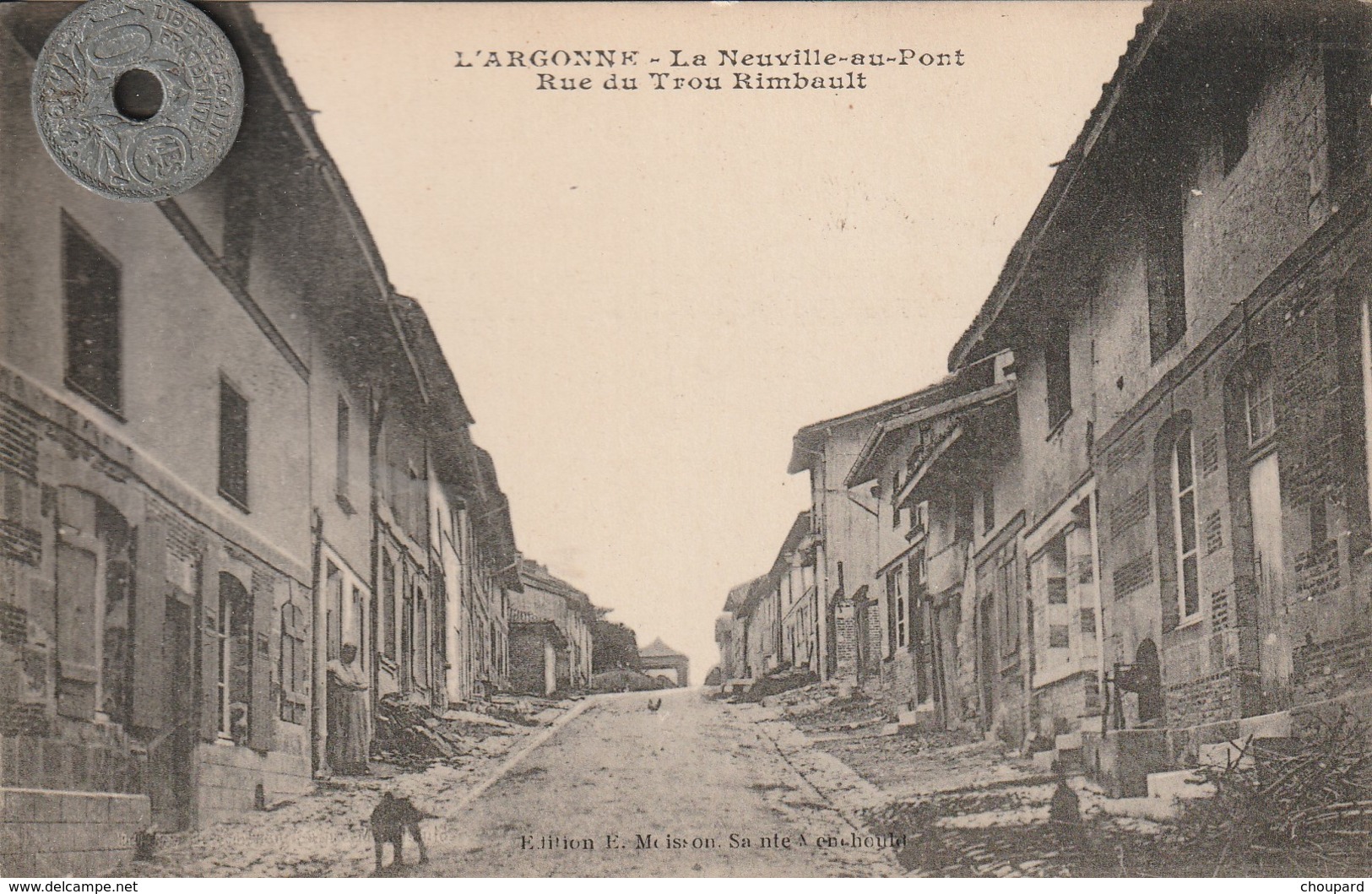 51 - Carte Postale Ancienne De L'ARGONNE  LA NEUVILLE AU PONT  Rue Du Trou Rimbault - Autres & Non Classés