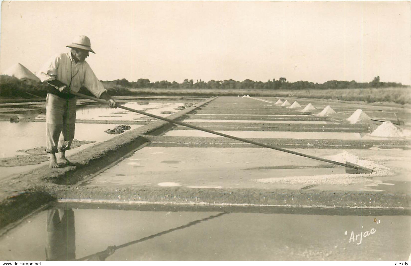 17 ILE D'OLERON. Paludier Dans Les Marais Salants. Sel Et Mulons. Photo Cpsm 1952 - Ile D'Oléron