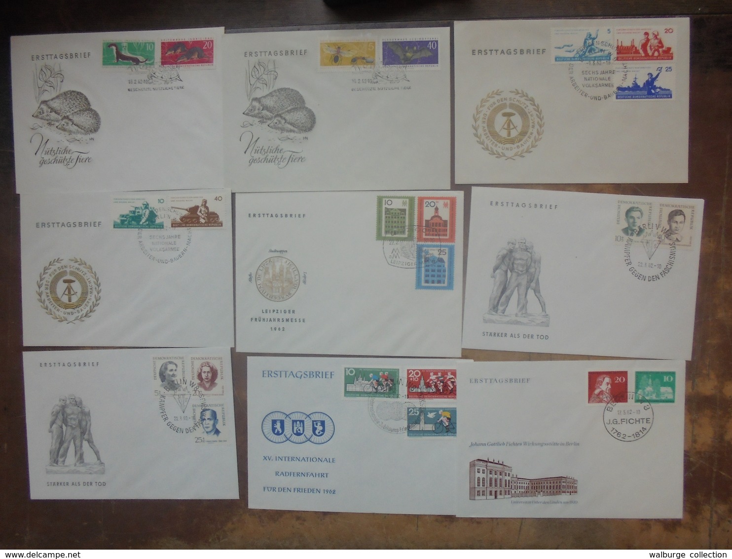 D.D.R 1962 SERIE DES ENVELOPPES FDC - Autres & Non Classés