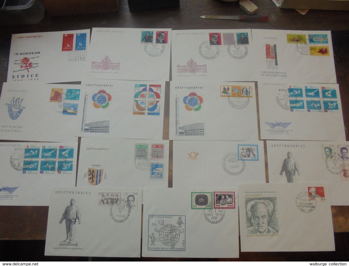 D.D.R 1962 SERIE DES ENVELOPPES FDC - Autres & Non Classés