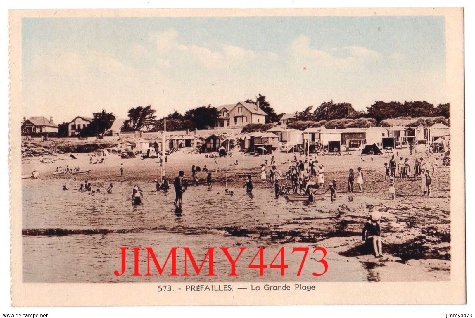 CPA - PREFAILLES 44 Loire Inf. - La Grande Plage Bien Animée - N° 573 - Edit. Gendrot  Préfailles - Préfailles