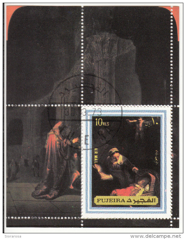 1370 Fujeira 1973  " Nativity "  Quadro Dipinto Di Rembrandt Preobliterato Barocco Paintings Tableaux - Fujeira