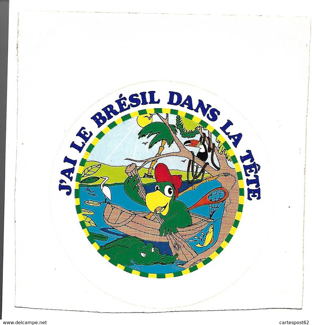 Autocollant J'ai Le Brésil Dans La Tête. - Stickers