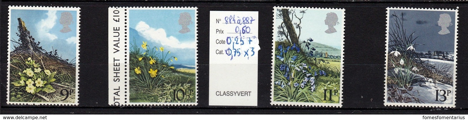 4 Timbres Neufs** N° 884 à 887 - Neufs