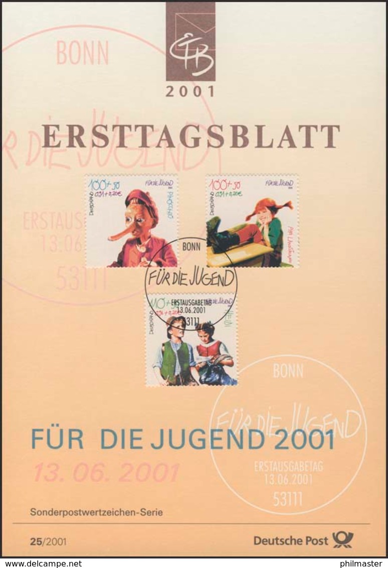 ETB 25/2001 Jugend: Kinderbücher Heidi, Pipi Langstrumpf, Pinocchio - Autres & Non Classés