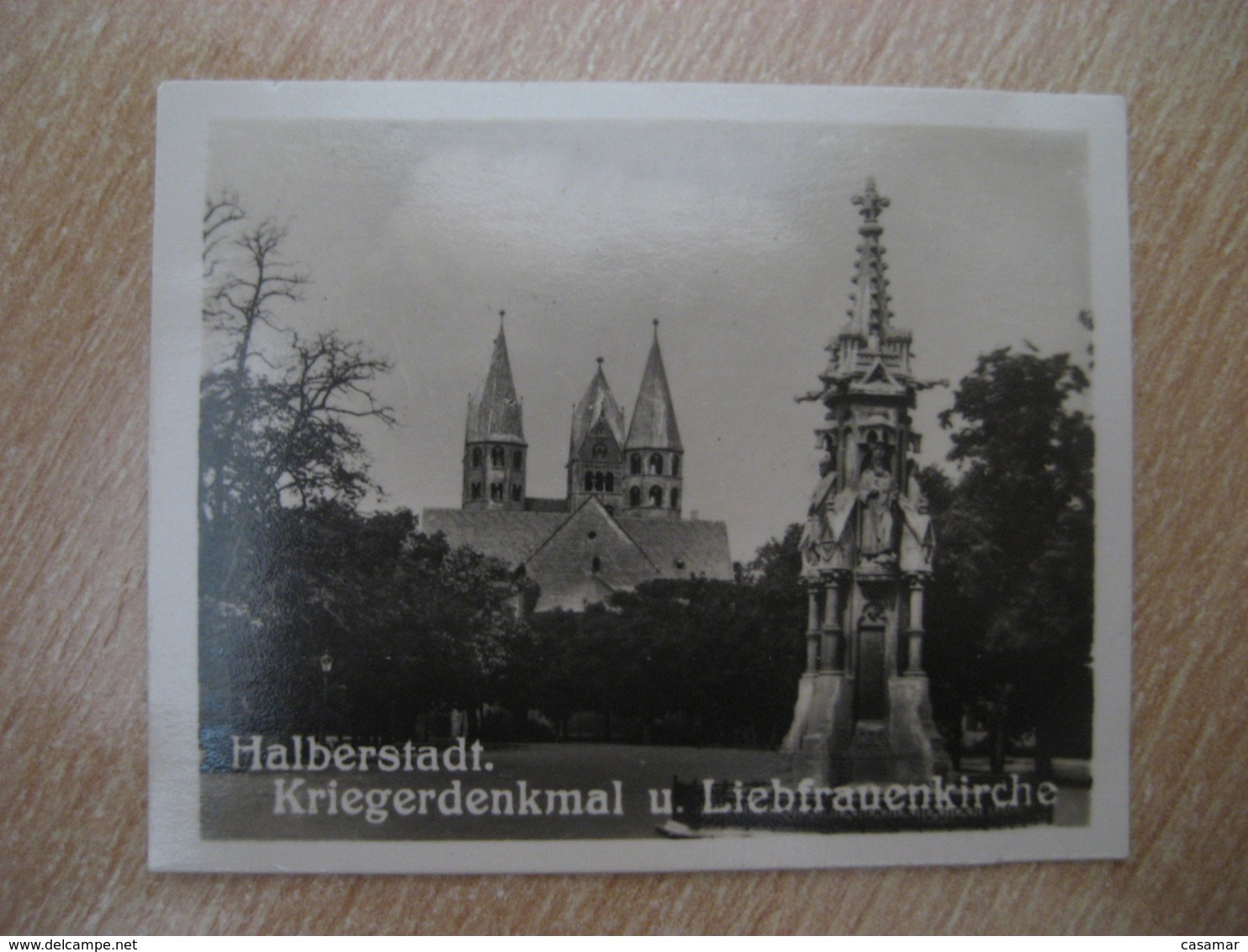 HALBERSTADT Kriegerdenkmal Liebfrauenkirche Bilder Card Photo Photography (4x5,2cm) Harz Mountains GERMANY 30s Tobacco - Non Classés