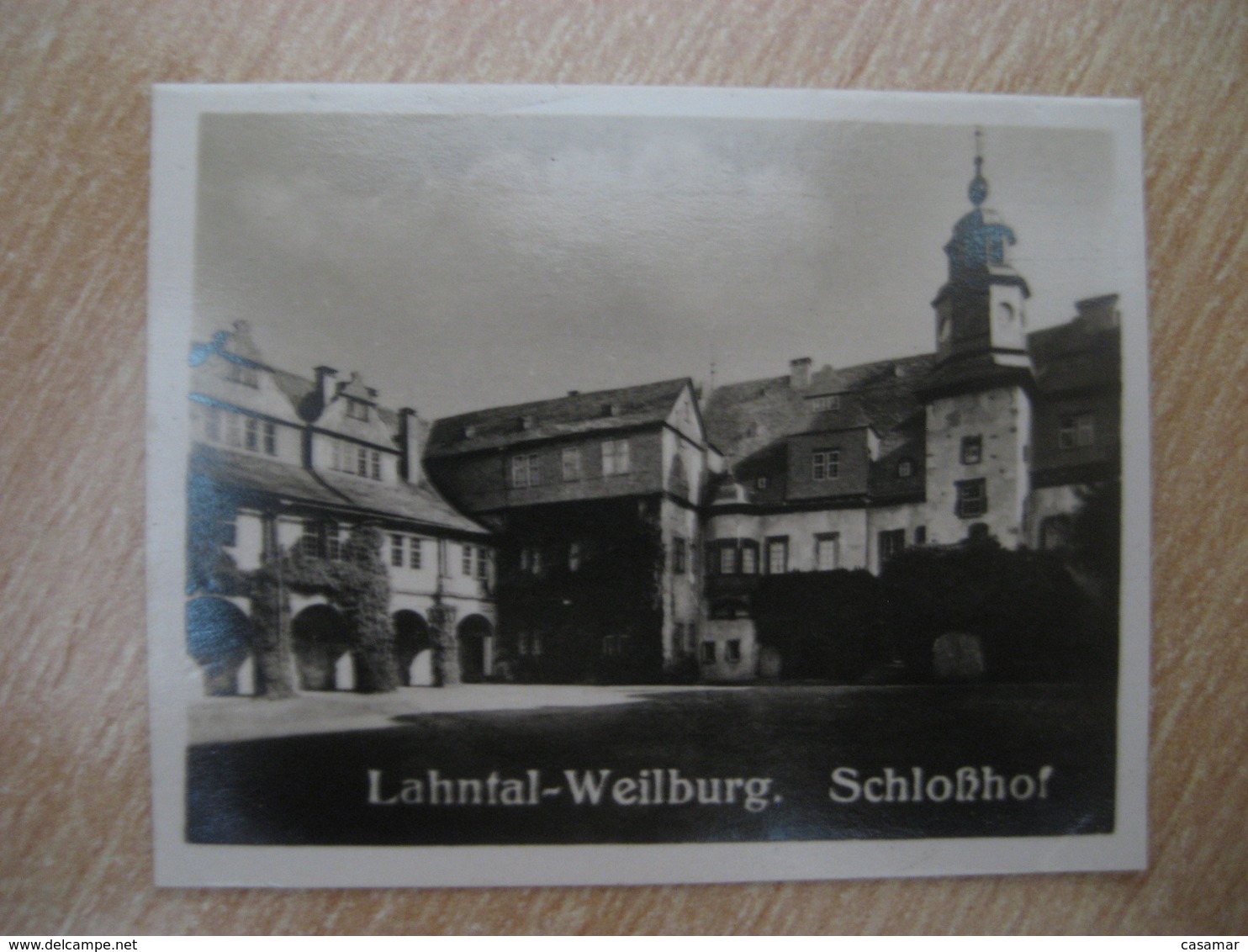 WEILBURG Schlosshof Castle Bilder Card Photo Photography (4x5,2cm) Lahntal GERMANY 30s Tobacco - Non Classificati