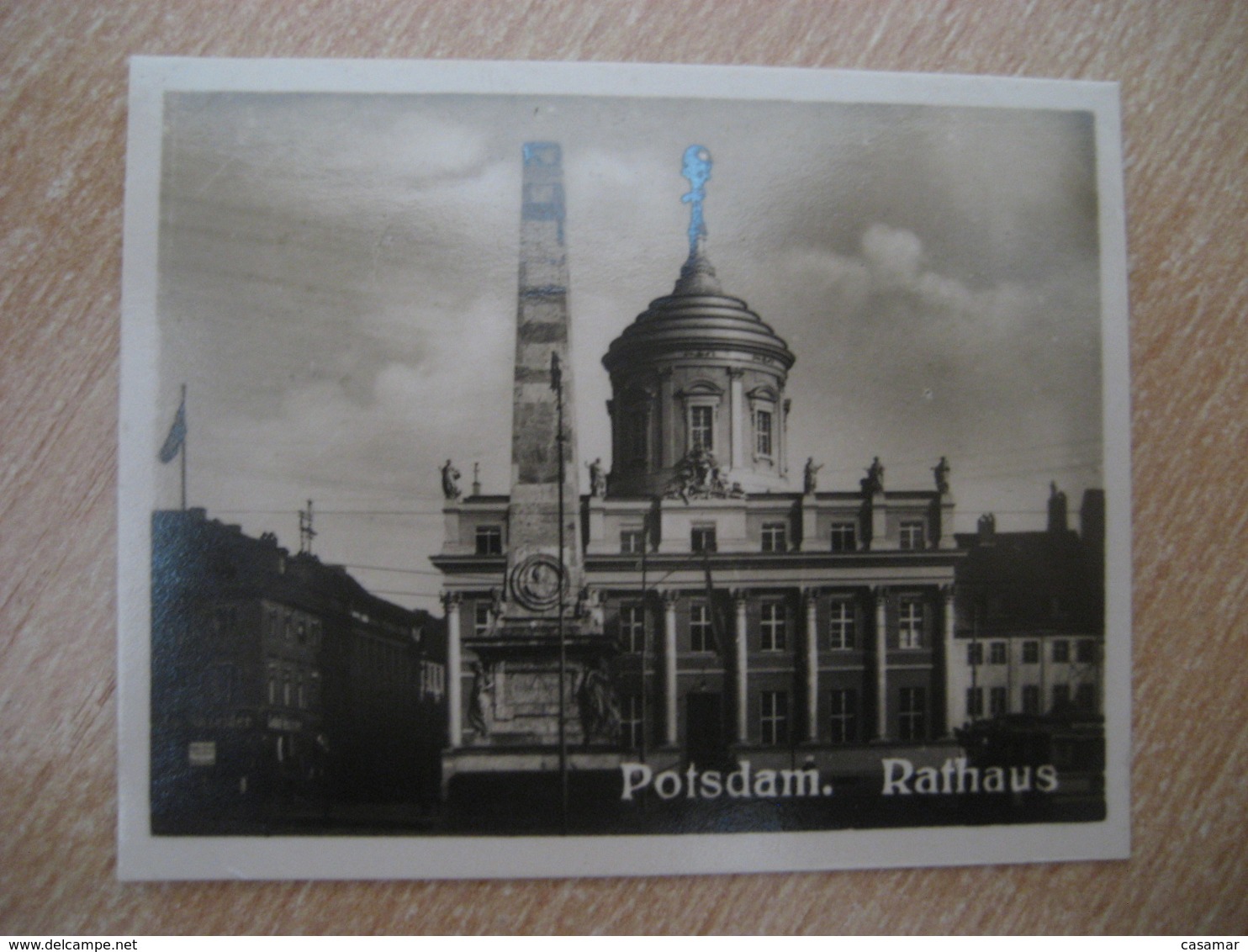 POTSDAM Rathaus Obelisk Bilder Card Photo Photography (4x5,2cm) Brandenburg GERMANY 30s Tobacco - Non Classificati