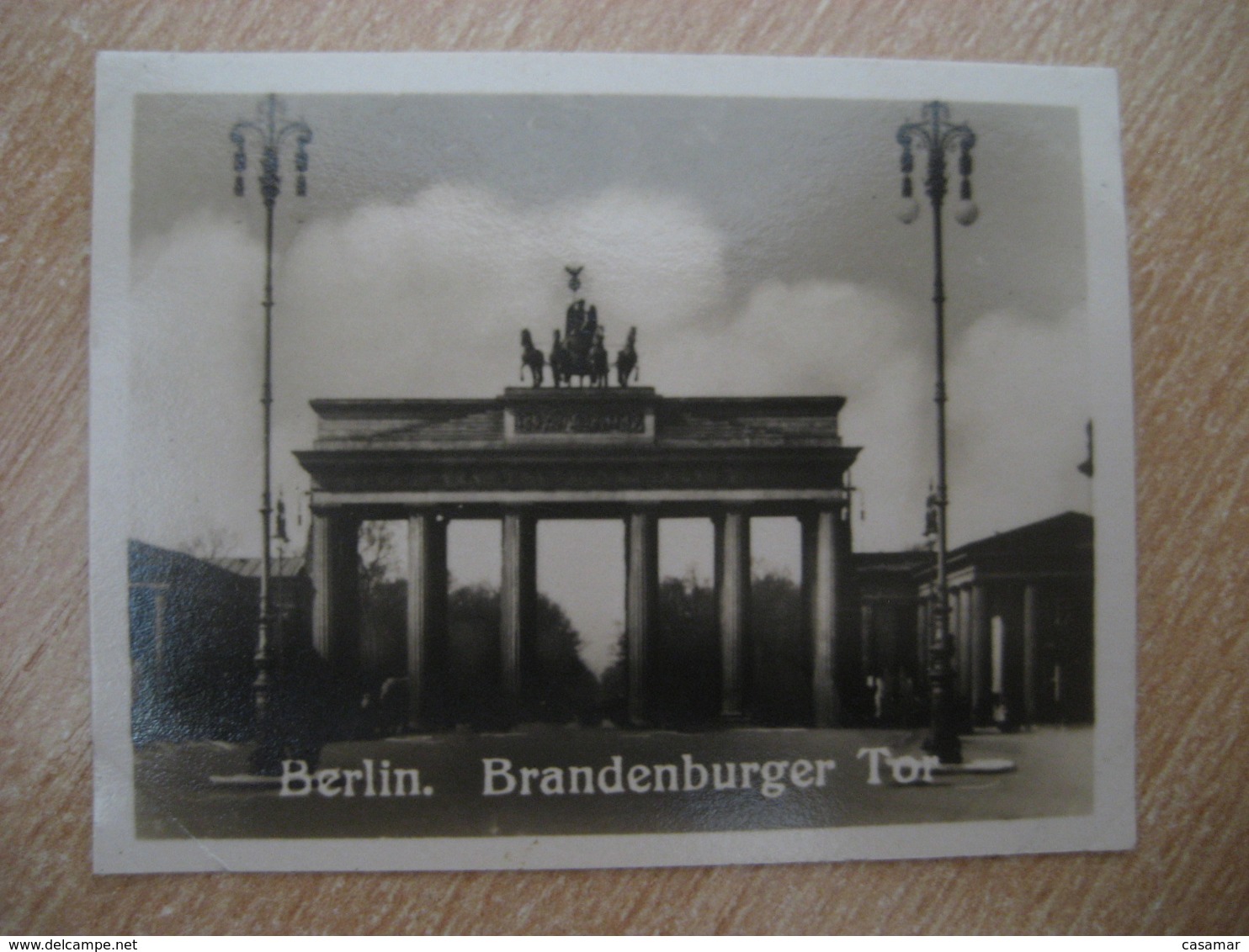 BERLIN Brandenburger Tor Gate Bilder Card Photo Photography (4x5,2cm) Brandenburg GERMANY 30s Tobacco - Non Classificati
