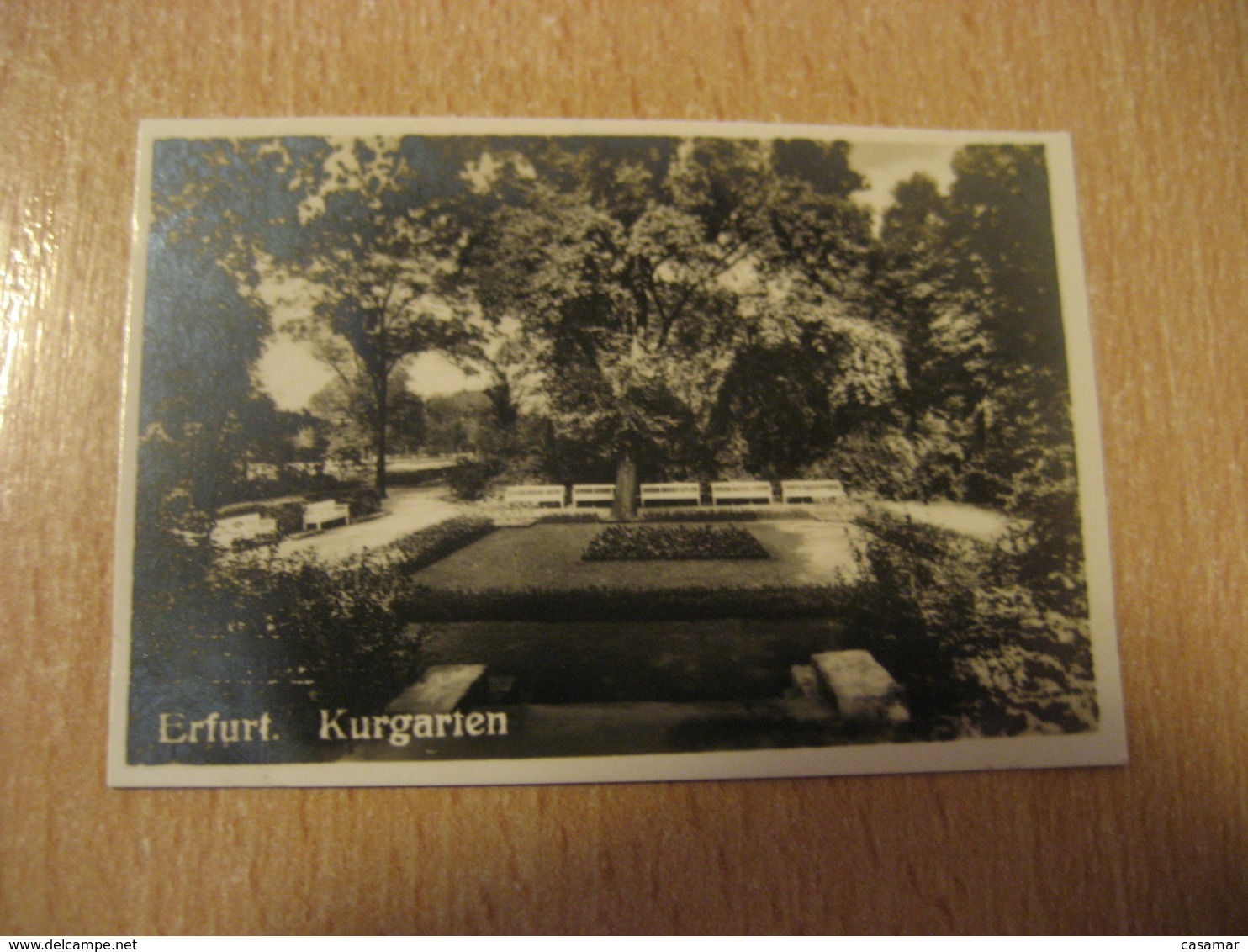 ERFURT Kurgarten Bilder Card Photo Photography (4,3x6,3cm) Garden Gardens GERMANY 30s Tobacco - Ohne Zuordnung