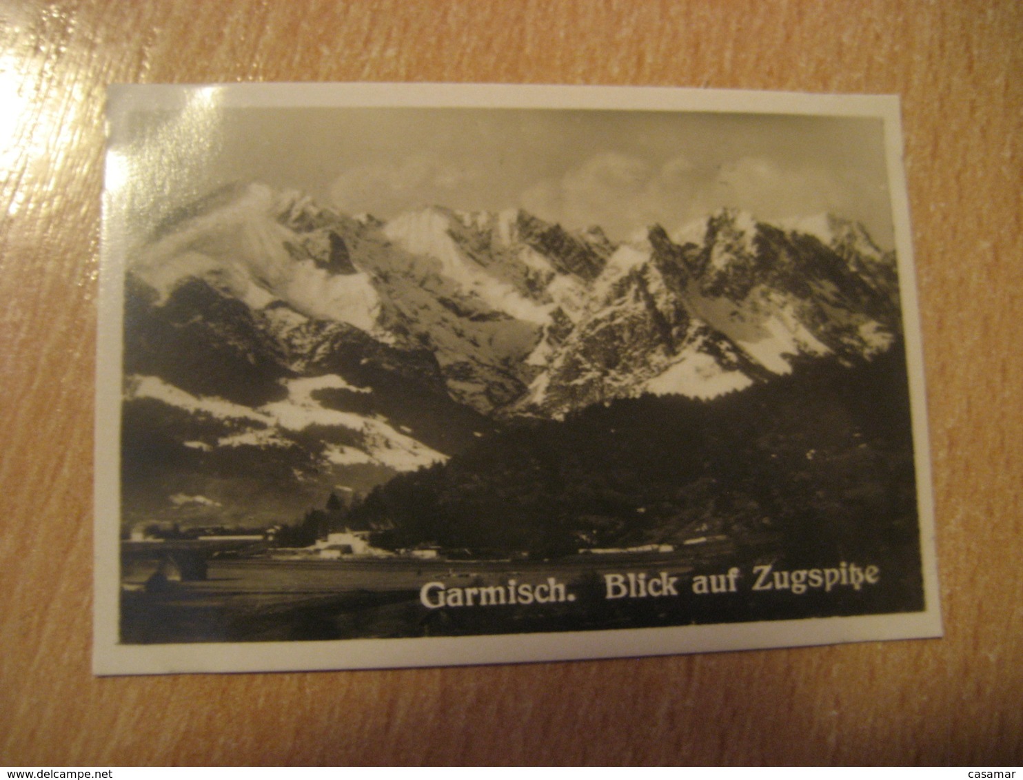 GARMISCH Blick Zugspitze Bilder Card Photo Photography (4,3x6,3cm) Alpen Alps Alpes Mountains GERMANY 30s Tobacco - Ohne Zuordnung