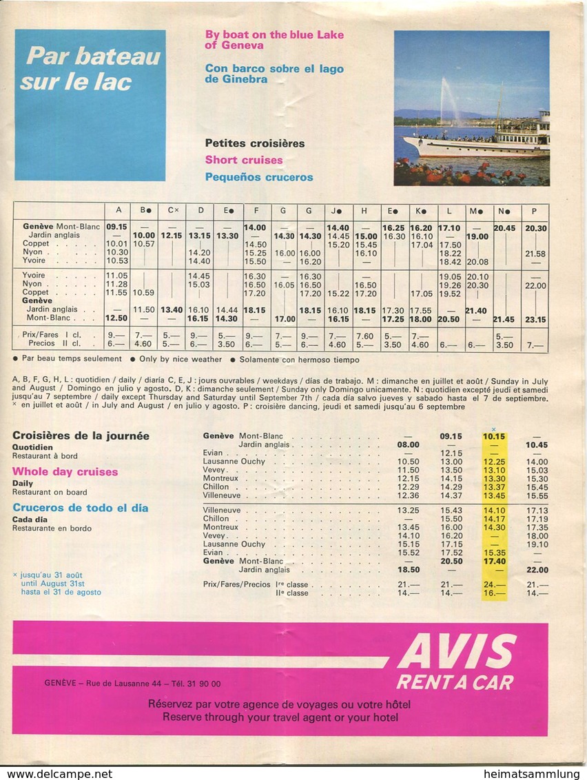 Schweiz - Geneve 1969 Centre D'excursions - 16 Seiten Mit Vielen Abbildungen Wissenswertes Und Werbung Rund Um Genf - Dépliants Turistici