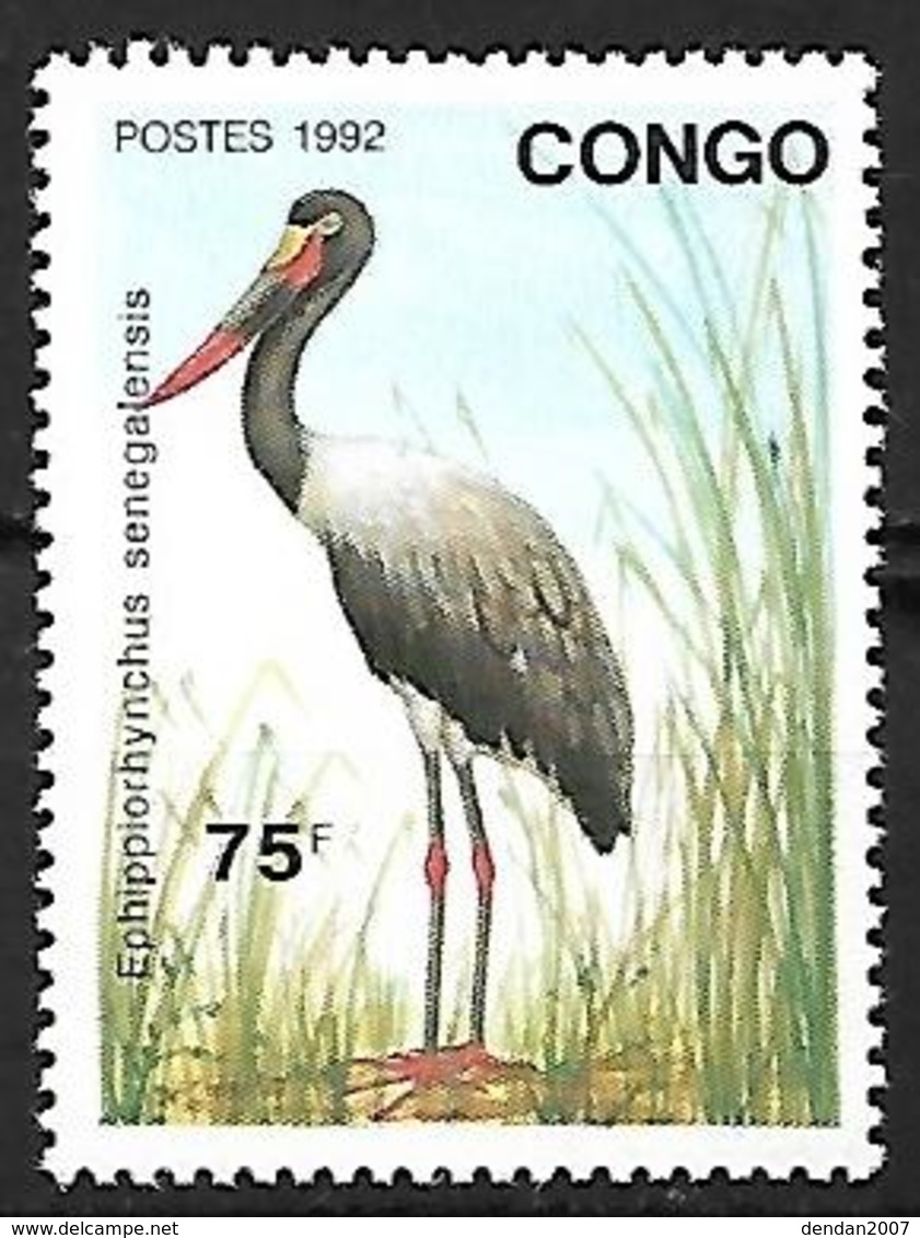 Congo (Brazaville) - MNH 1992 - Wattled Crane  -  Grus Carunculata - Grues Et Gruiformes