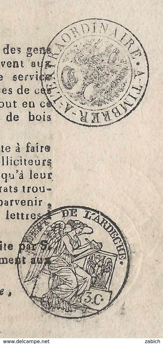 FISCAUX DE FRANCE Journaux 15 Mai 1809    Timbres De L'Empire 3 C Et Extra Oeil De La Republique - Sonstige & Ohne Zuordnung