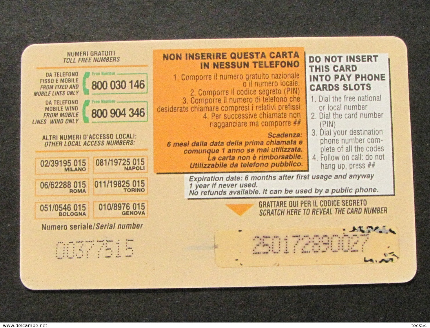 *ITALY* USATA USED - INTERNATIONAL PREPAID PHONE CARD - EDISONTEL OMNIA - Schede GSM, Prepagate & Ricariche