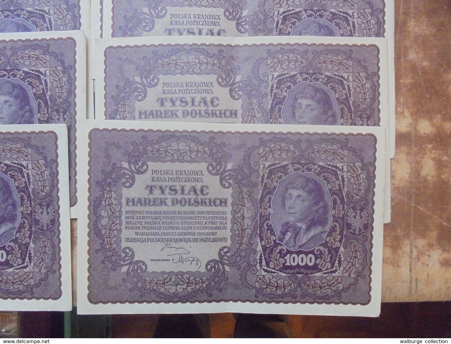 POLOGNE LOT 34 BILLETS 1000+5000 MAREK 1919+1920 CIRCULER ET PEU CIRCULER (B.6) - Vrac - Billets