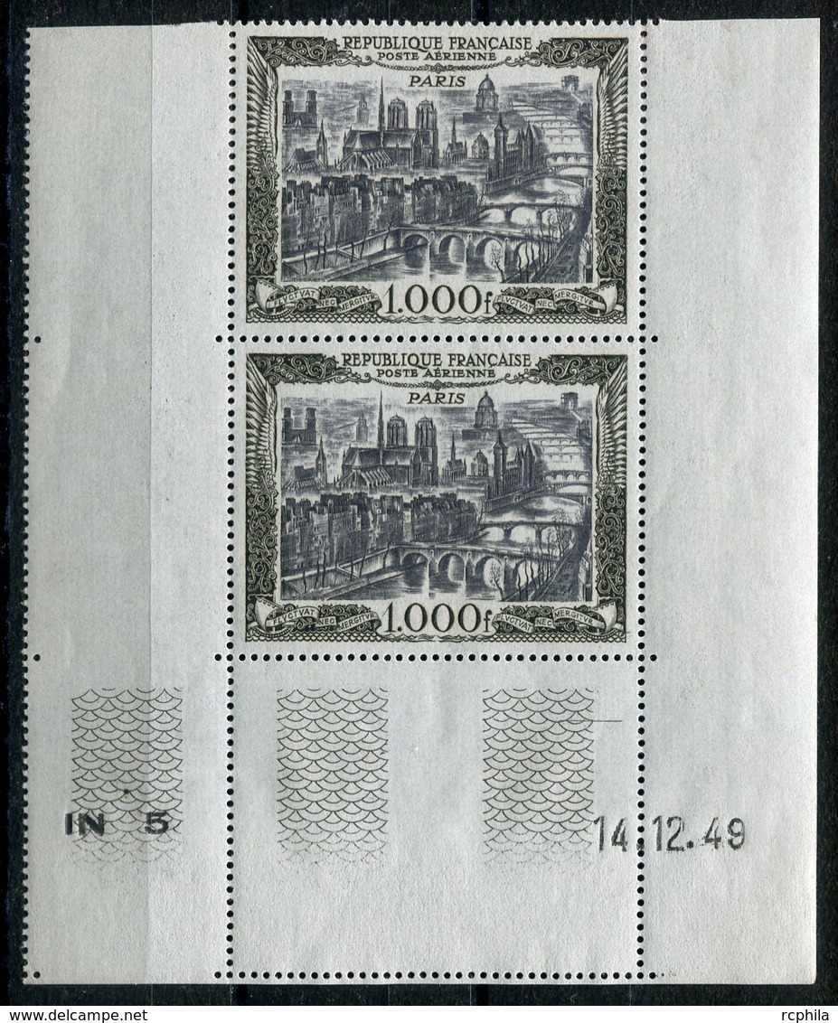 RC 15353 FRANCE PA N° 29 - 1000F PARIS PAIRE DATÉE COTE 330€ NEUF ** MNH TB - 1927-1959 Mint/hinged