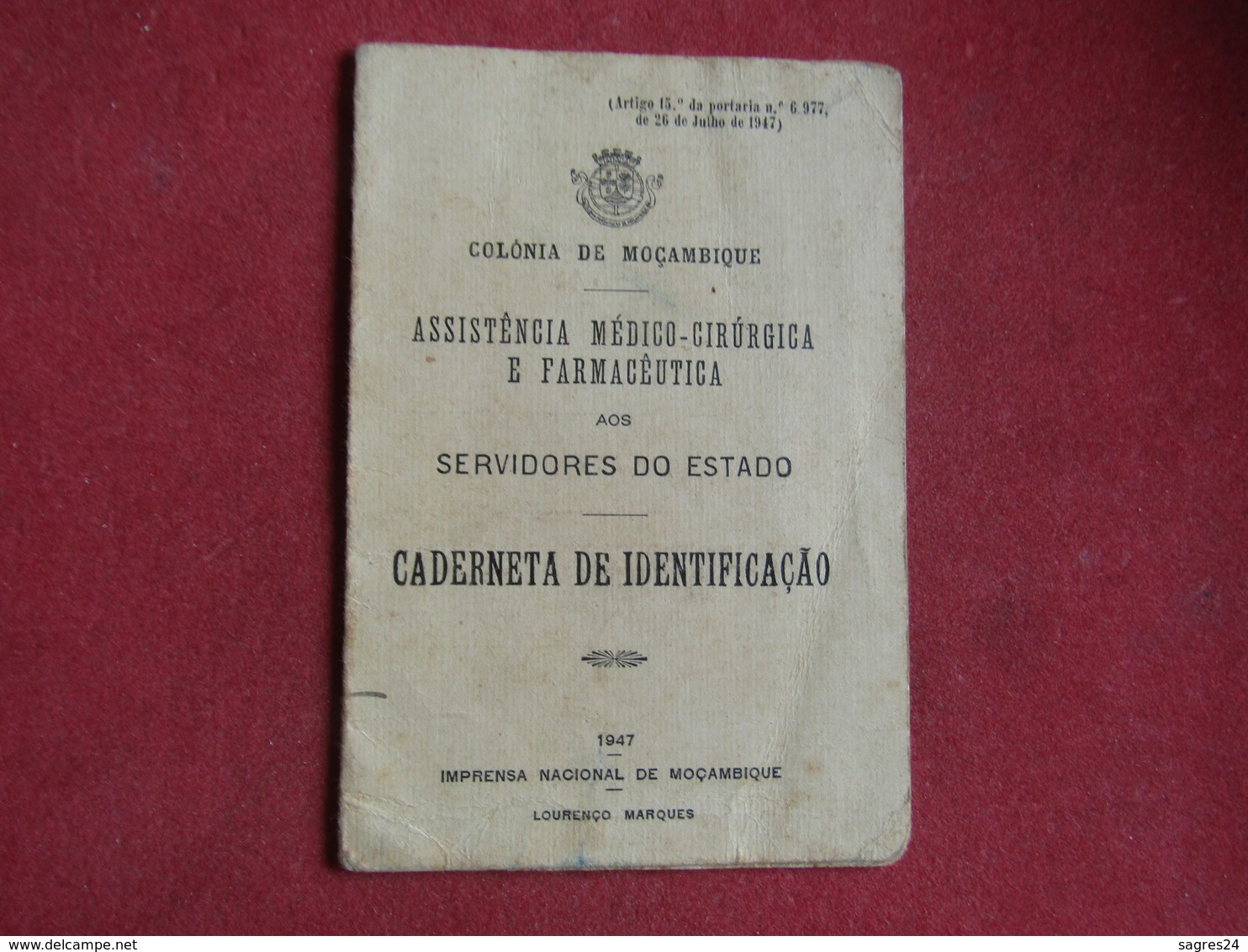 Moçambique - Mozambique - Caderneta De Identificação Assistência Médico Cirúrgica E Farmacêutica 1953 - Non Classificati