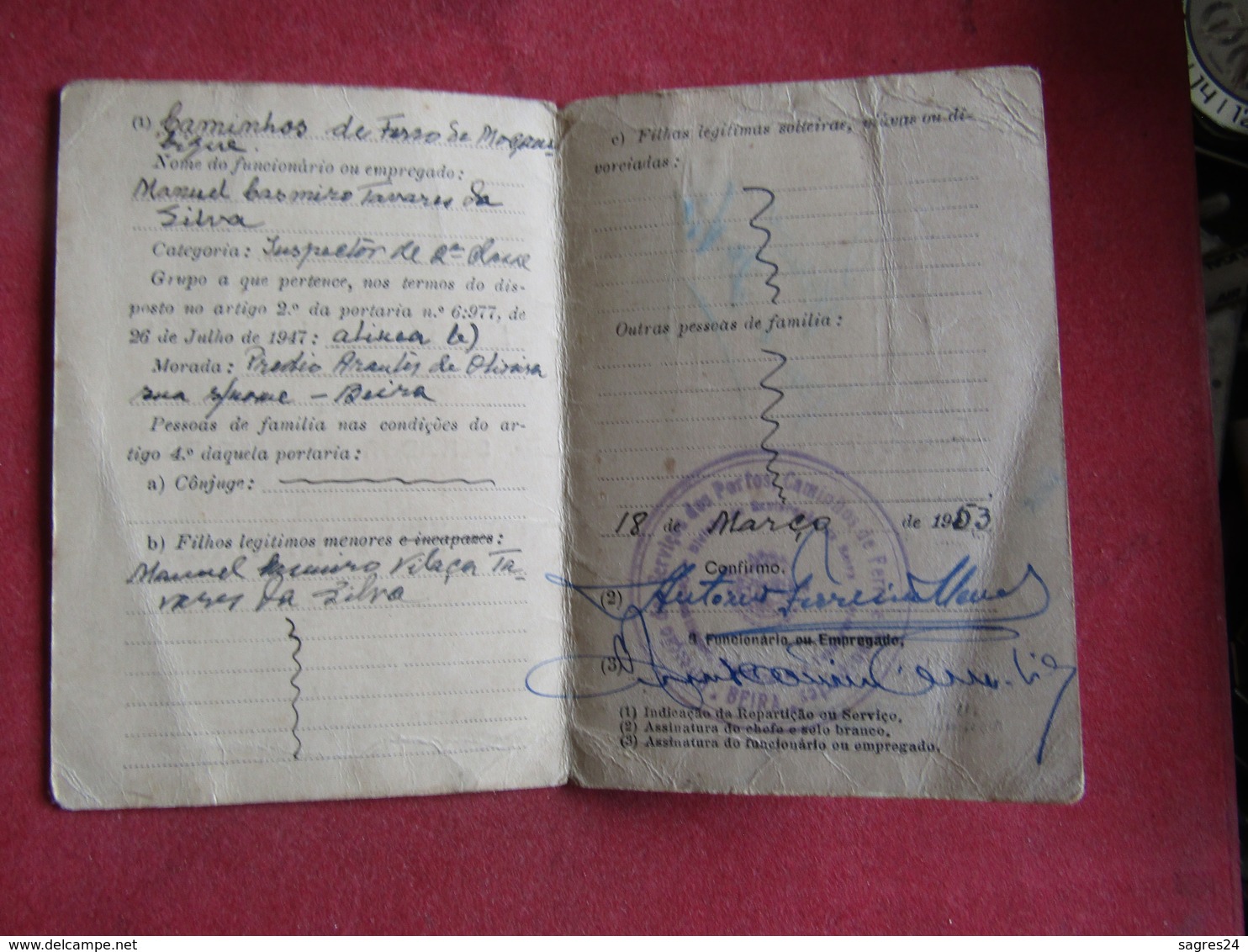 Moçambique - Mozambique - Caderneta De Identificação Assistência Médico Cirúrgica E Farmacêutica 1953 - Non Classés